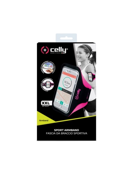 Celly Arm Band Nero, Rosa Neoprene
