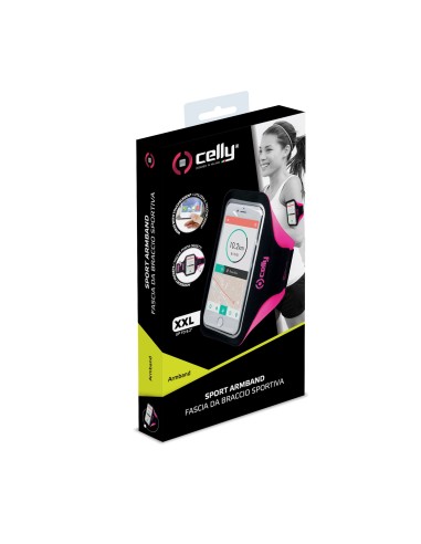 Celly Arm Band Nero, Rosa Neoprene