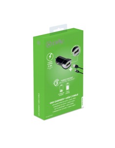 Celly CCUSBTYPEC Caricabatterie per dispositivi mobili Smartphone, Tablet Nero Accendisigari Auto 2