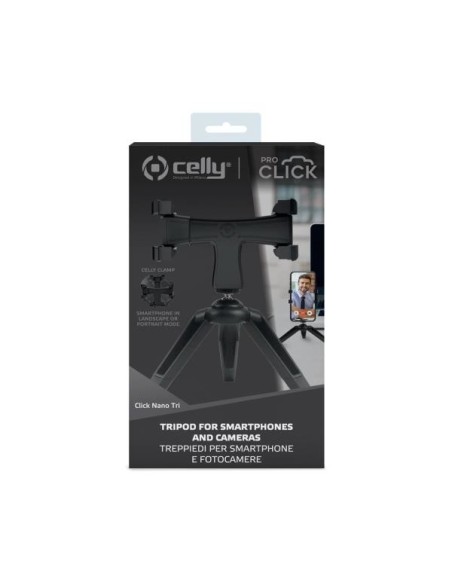 Celly CLICKNANOTRIBK treppiede Smartphone Tablet 3 gamba gambe Nero