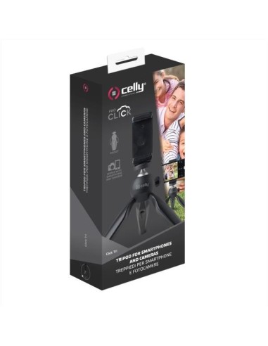 Celly Click Tri treppiede Smartphone macchina fotografica digitale 3 gamba gambe Nero