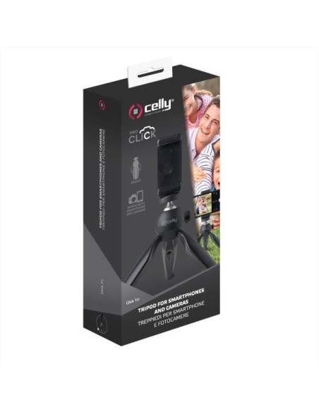Celly Click Tri treppiede Smartphone macchina fotografica digitale 3 gamba gambe Nero