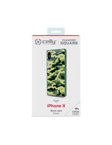 Celly Diamond Square custodia per cellulare 14,7 cm (5.8") Cover Mimetico, Verde