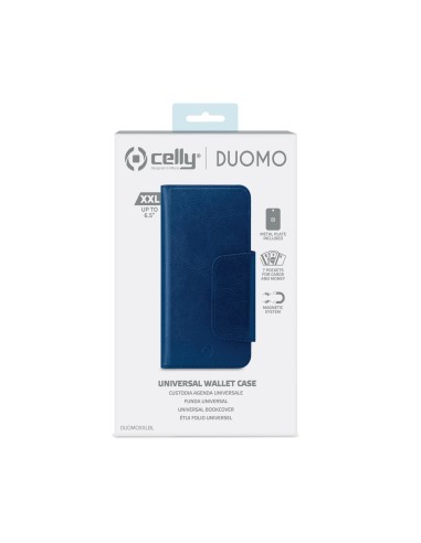 Celly Duomo custodia per cellulare 16,5 cm (6.5") Custodia a borsellino Blu