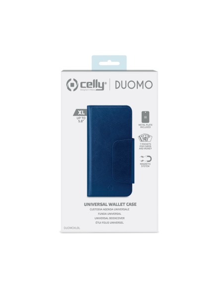 Celly Duomo custodia per cellulare 14,7 cm (5.8") Custodia a borsellino Blu