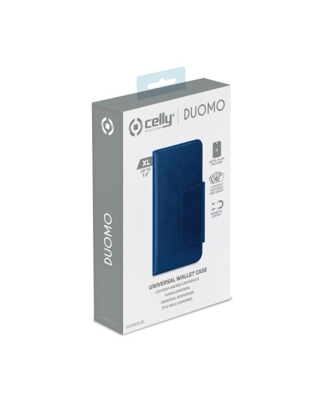 Celly Duomo custodia per cellulare 14,7 cm (5.8") Custodia a borsellino Blu