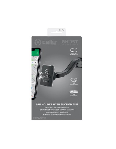 Celly GHOSTSUPERFLEX supporto per personal communication Supporto passivo Telefono cellulare smartphone Nero