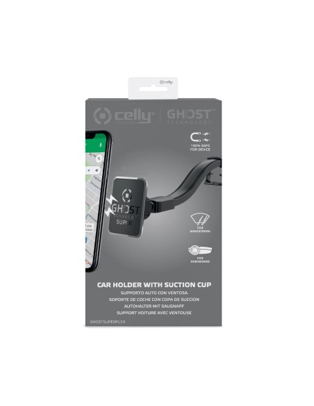 Celly GHOSTSUPERFLEX supporto per personal communication Supporto passivo Telefono cellulare smartphone Nero