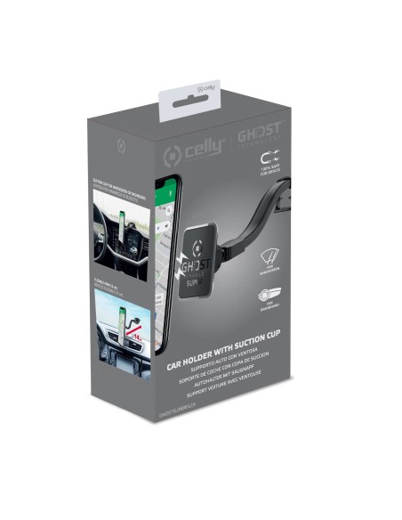 Celly GHOSTSUPERFLEX supporto per personal communication Supporto passivo Telefono cellulare smartphone Nero