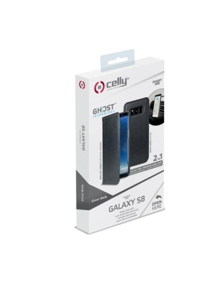 Celly Ghost Wally custodia per cellulare 14,7 cm (5.8") Custodia a libro Nero