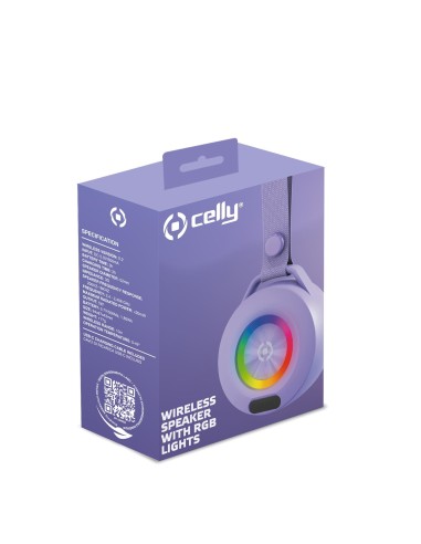 Celly LIGHTBEATVL altoparlante portatile e per feste Altoparlante portatile mono Viola 5 W