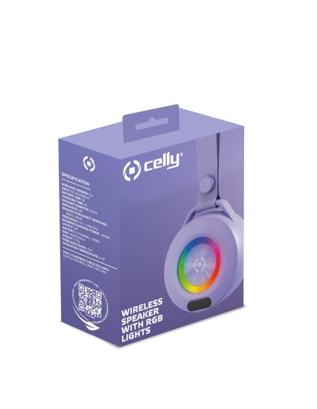 Celly LIGHTBEATVL altoparlante portatile e per feste Altoparlante portatile mono Viola 5 W