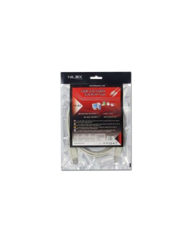 Nilox USB 2.0 A B 4.5 m cavo USB 4,5 m USB A USB B Grigio