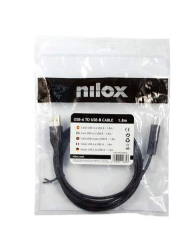 Nilox NXCUSBA01 cavo USB 1,8 m USB A USB B Nero