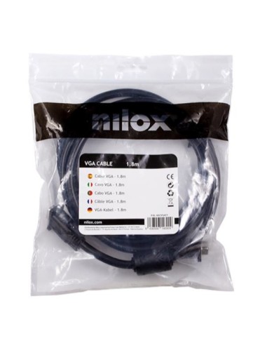 Nilox NXCVGA01 cavo VGA 1,8 m VGA (D-Sub) Nero