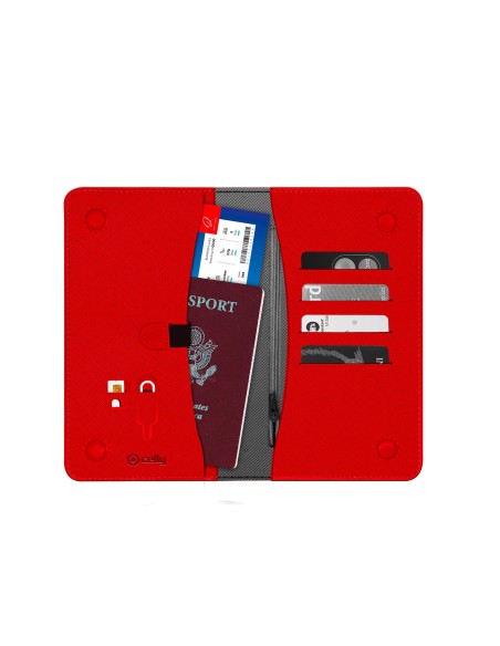 Celly Venere Passport Portafoglio Rosso Ecopelle