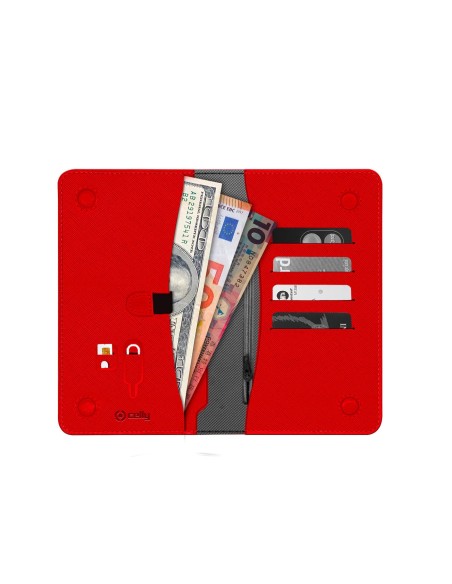 Celly Venere Passport Portafoglio Rosso Ecopelle
