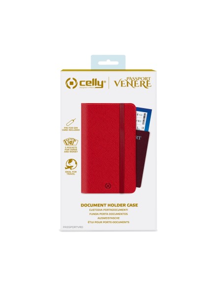 Celly Venere Passport Portafoglio Rosso Ecopelle