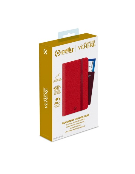 Celly Venere Passport Portafoglio Rosso Ecopelle