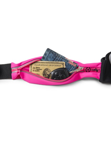 Celly RUNBDUOXXLPK custodia per cellulare 16,5 cm (6.5") Custodia a cintura Nero, Rosa