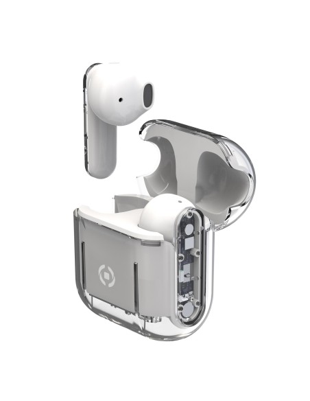 Celly SHEER Auricolare True Wireless Stereo (TWS) In-ear Musica e Chiamate Trasparente, Bianco