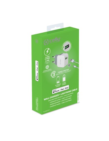 Celly TCUSBLIGHT Caricabatterie per dispositivi mobili Universale Bianco AC Interno