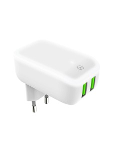 Celly TC2USBLEDWH Caricabatterie per dispositivi mobili Universale Bianco AC Interno 2