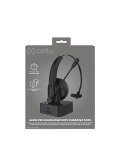 Celly SWHEADSETMONO Auricolare Wireless A Padiglione Ufficio Bluetooth Base di ricarica Nero 2