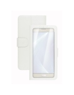 Celly Unica View custodia per cellulare 14 cm (5.5") Custodia a libro Bianco