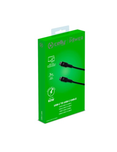 Celly USBCUSBCPD3MBK cavo USB 3 m USB C Nero