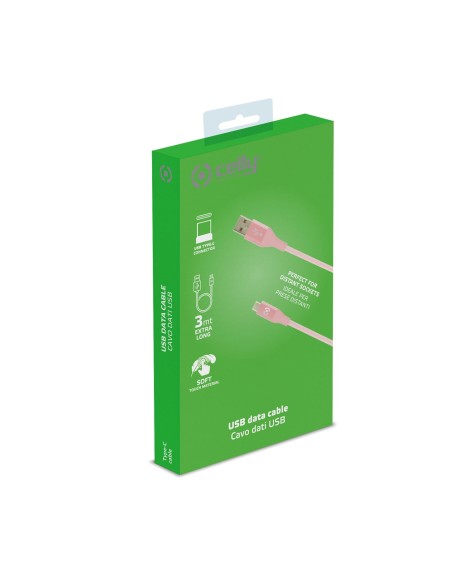 Celly USBTYPECCOL3MPK cavo USB 3 m USB A USB C Rosa