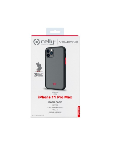 Celly VOLCANO custodia per cellulare 16,5 cm (6.5") Cover Nero, Translucent