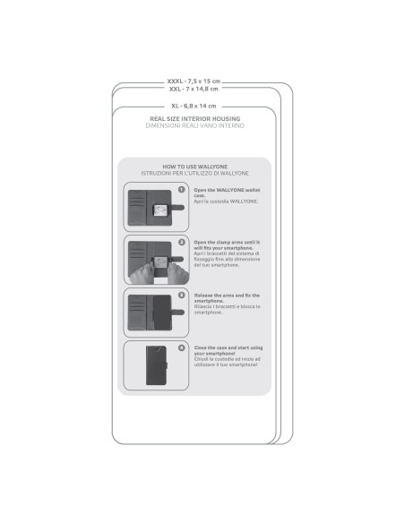 Celly Wally One XXXL custodia per cellulare 15,2 cm (6") Custodia flip a libro Nero