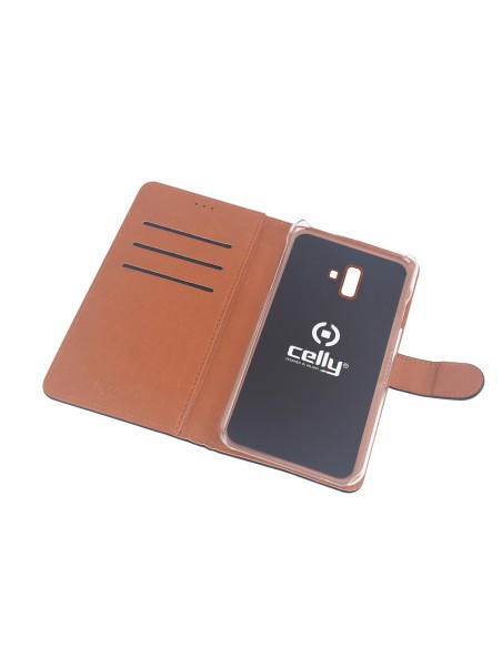 Celly WALLY789 custodia per cellulare 15,2 cm (6") Custodia a libro Nero, Marrone