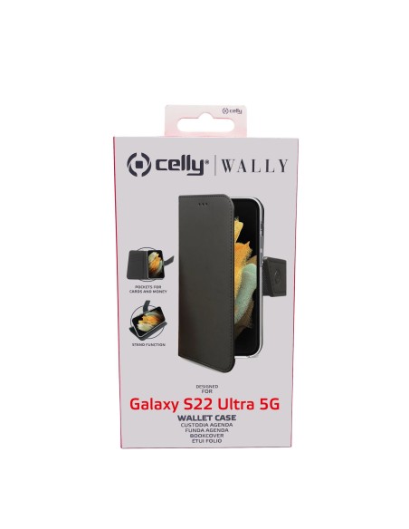 Celly Wally custodia per cellulare 17,3 cm (6.8") Custodia a borsellino Nero
