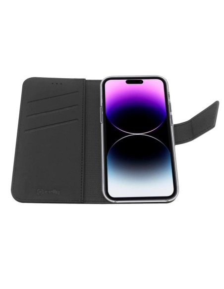 Celly Wally custodia per cellulare 17 cm (6.7") Custodia a borsellino Nero