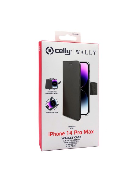 Celly Wally custodia per cellulare 17 cm (6.7") Custodia a borsellino Nero