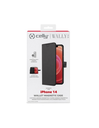 Celly Wallymag custodia per cellulare 15,5 cm (6.1") Custodia a borsellino Nero