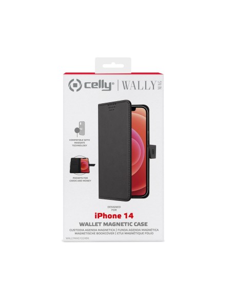Celly Wallymag custodia per cellulare 15,5 cm (6.1") Custodia a borsellino Nero