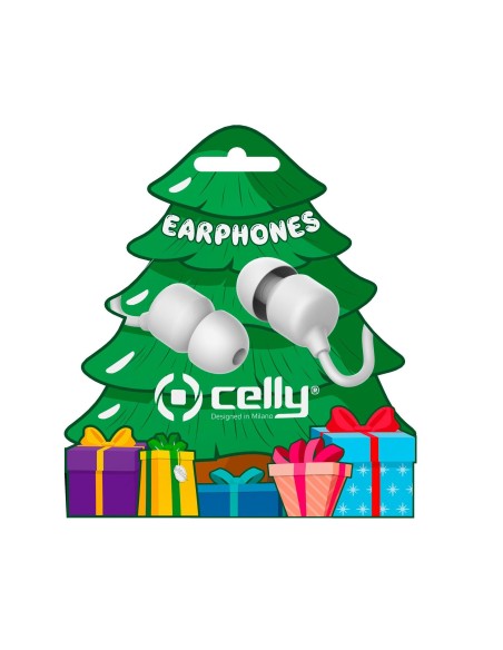 Celly XMASEARTREEWH cuffia e auricolare Cablato In-ear Musica e Chiamate Bianco