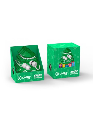 Celly XMASEARTREEWH cuffia e auricolare Cablato In-ear Musica e Chiamate Bianco
