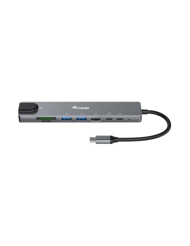 Equip 133497 replicatore di porte e docking station per laptop Cablato USB tipo-C Nero, Grigio