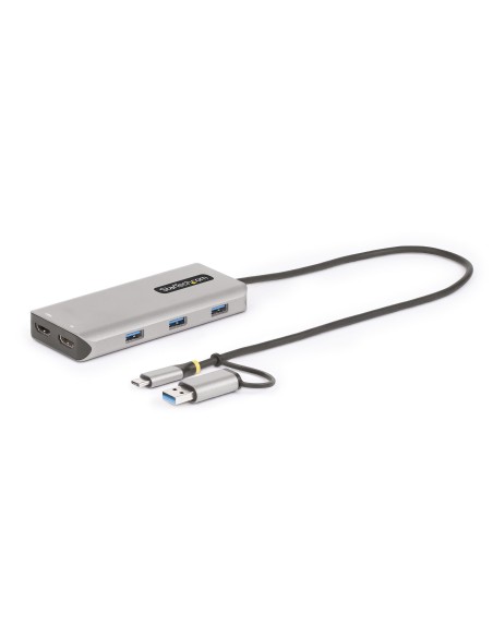 StarTech.com Adattatore multiporta USB-C con dongle USB-C a USB-A, doppio HDMI (4K30Hz 1080p60Hz), Hub USB-A 5Gbps a 3 porte,
