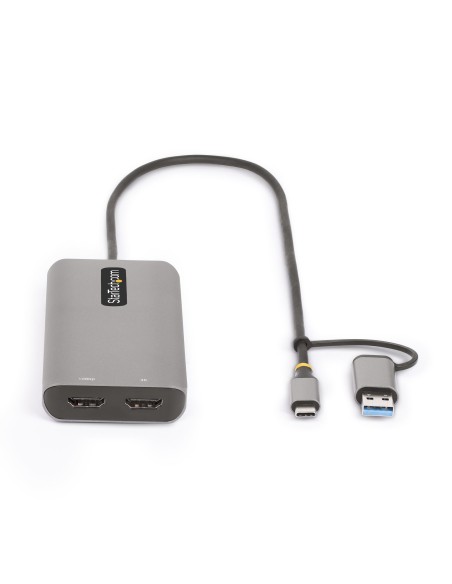 StarTech.com Adattatore multiporta USB-C con dongle USB-C a USB-A, doppio HDMI (4K30Hz 1080p60Hz), Hub USB-A 5Gbps a 3 porte,