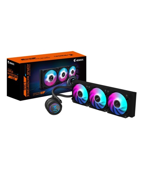 GIGABYTE AORUS WATERFORCE II 360 AIO Raffreddamento a liquido per CPU - 3x ventole ARGB da 120 mm, meccanismo a incastro,
