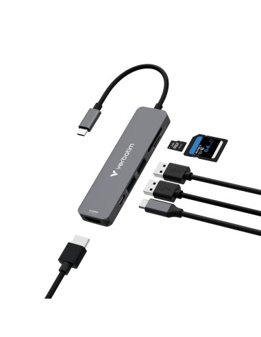 Verbatim 32156 hub di interfaccia USB 3.2 Gen 1 (3.1 Gen 1) Type-C 5000 Mbit s Grigio