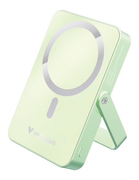 Verbatim Charge 'n' Go Magnetic Wireless Polimeri di litio (LiPo) 10000 mAh Carica wireless Verde