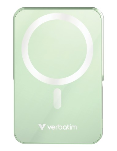 Verbatim Charge 'n' Go Magnetic Wireless Polimeri di litio (LiPo) 10000 mAh Carica wireless Verde