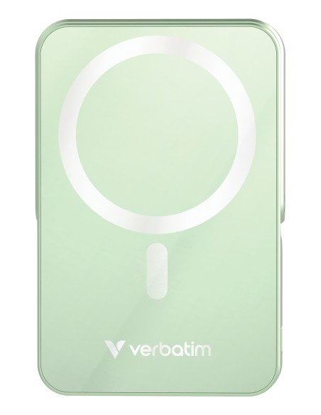 Verbatim Charge 'n' Go Magnetic Wireless Polimeri di litio (LiPo) 10000 mAh Carica wireless Verde