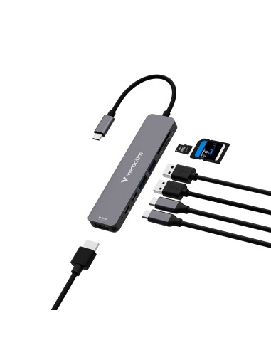Verbatim 32158 hub di interfaccia USB 3.2 Gen 1 (3.1 Gen 1) Type-C 5000 Mbit s Grigio